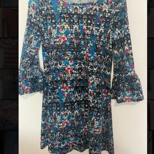 CityStreets Flared Sleeve Pattern Dress Girls XL